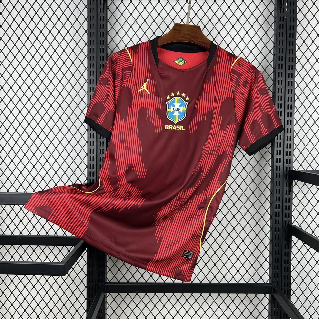 MAILLOT BRÉSIL GARDIEN ROUGE FAN COUPE DU MONDE 2026