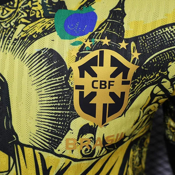MAILLOT BRÉSIL CONCEPT CHRIST REDEMPTEUR JAUNE PLAYER 2024/2025