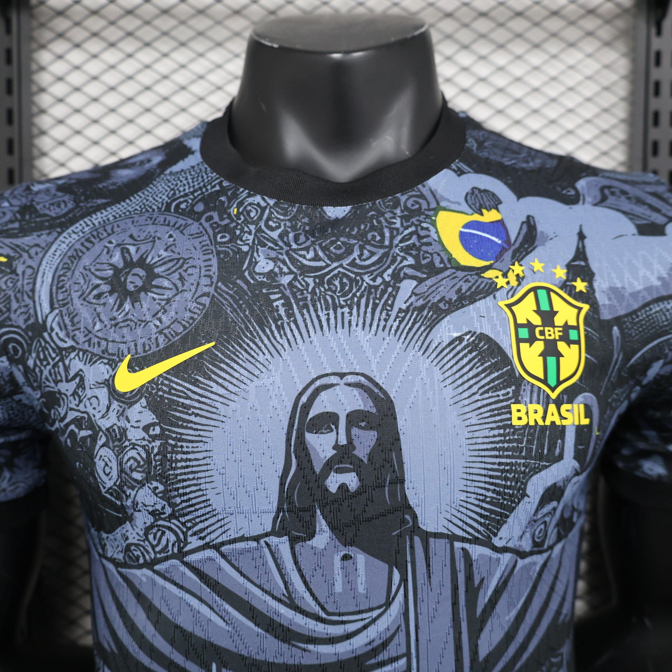 MAILLOT BRÉSIL CONCEPT CHRIST REDEMPTEUR NOIR PLAYER 2024/2025