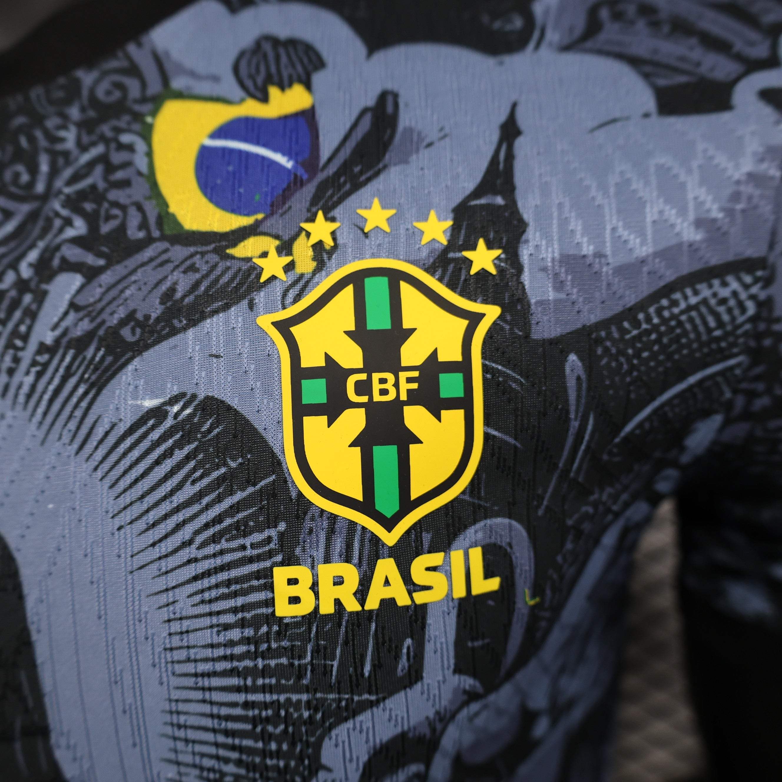 MAILLOT BRÉSIL CONCEPT CHRIST REDEMPTEUR NOIR PLAYER 2024/2025