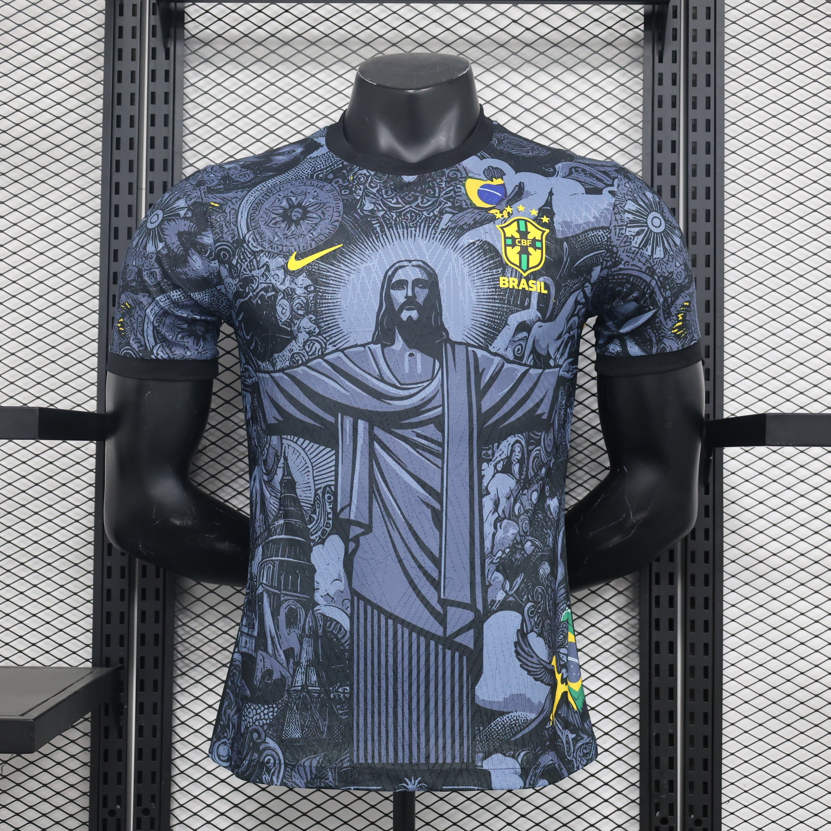 MAILLOT BRÉSIL CONCEPT CHRIST REDEMPTEUR NOIR PLAYER 2024/2025