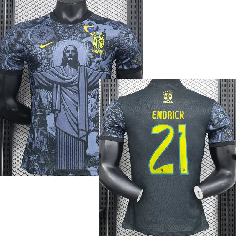 MAILLOT BRÉSIL CONCEPT CHRIST REDEMPTEUR NOIR PLAYER 2024/2025