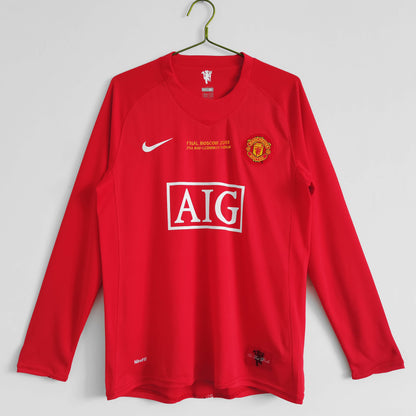 MAILLOT RÉTRO MANCHESTER UNITED DOMICILE 2007/08 MANCHES LONGUES