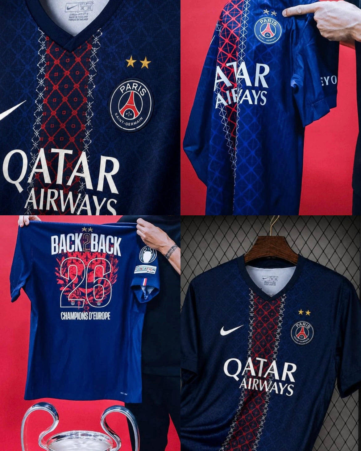 MAILLOT PSG DOMICILE FAN 2 ÉTOILES