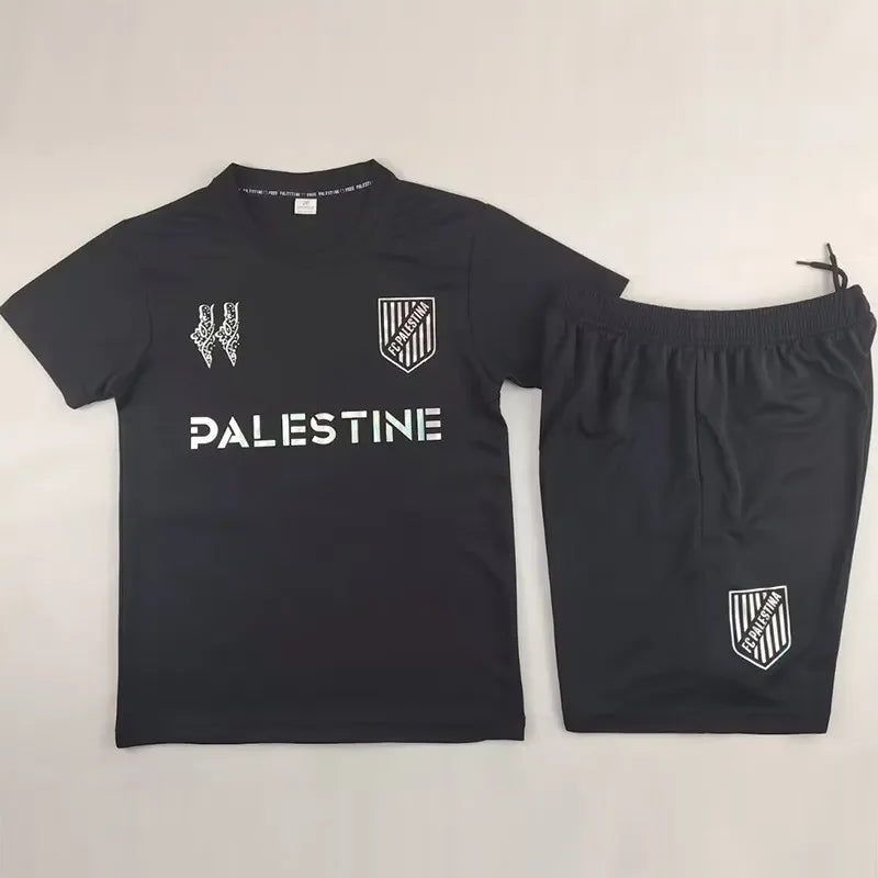 MAILLOT ENFANT PALESTINE NOIR BLANC ANNIVERSAIRE 2024/2025
