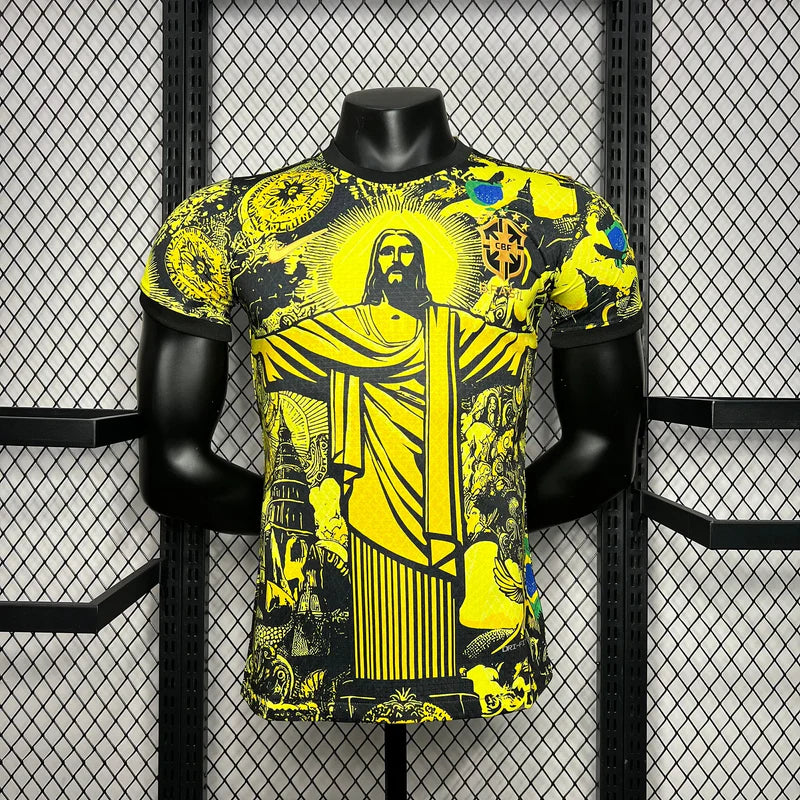 MAILLOT BRÉSIL CONCEPT CHRIST REDEMPTEUR JAUNE PLAYER 2024/2025