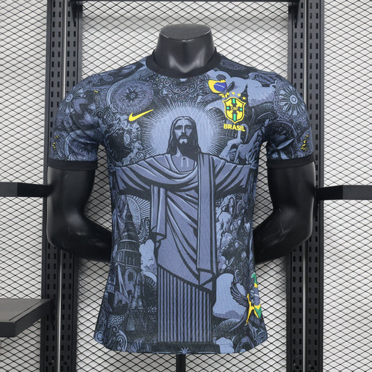 MAILLOT BRÉSIL CONCEPT CHRIST REDEMPTEUR NOIR PLAYER 2024/2025