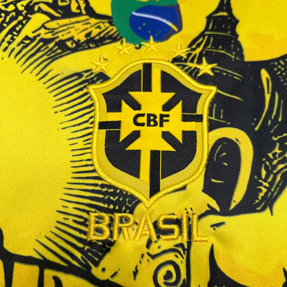 MAILLOT BRÉSIL CONCEPT CHRIST REDEMPTEUR JAUNE FAN 2024/2025