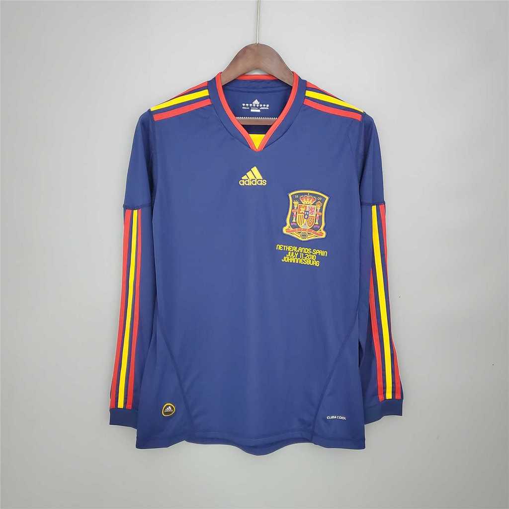 MAILLOT RÉTRO ESPAGNE EXTÉRIEUR 2010 VERSION MANCHES LONGUES