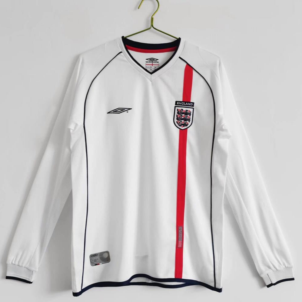 MAILLOT RÉTRO ANGLETERRE DOMICILE 2002 VERSION MANCHES LONGUES