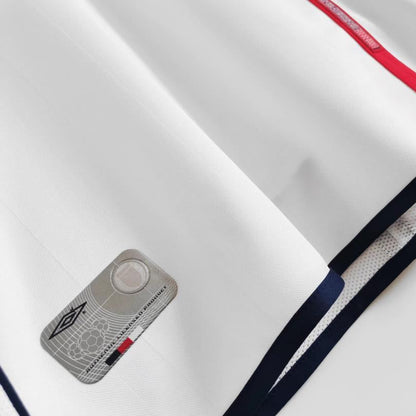 MAILLOT RÉTRO ANGLETERRE DOMICILE 2002 VERSION MANCHES LONGUES