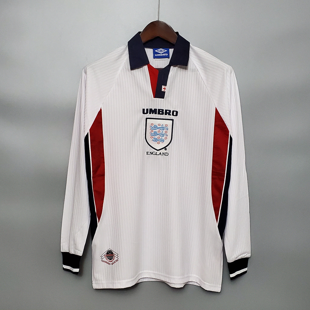 MAILLOT RÉTRO ANGLETERRE DOMICILE 1998 VERSION MANCHES LONGUES