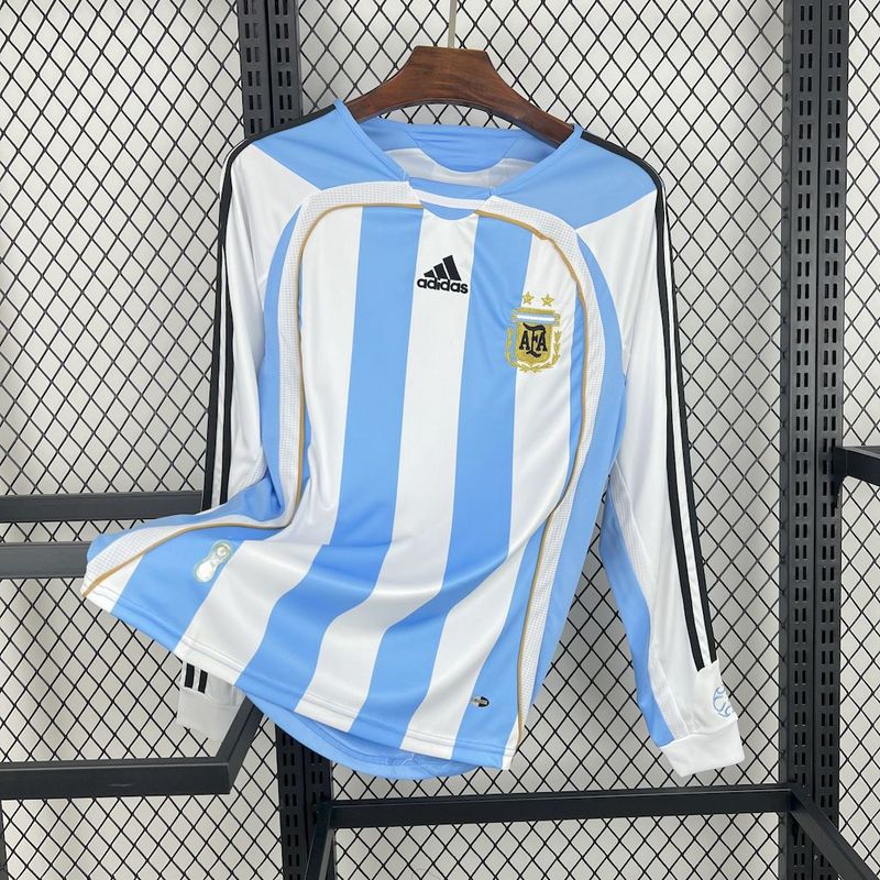 MAILLOT RÉTRO ARGENTINE DOMICILE 2006 VERSION MANCHES LONGUES