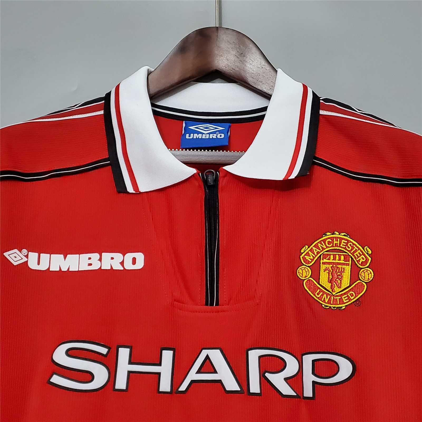 MAILLOT RÉTRO MANCHESTER UNITED DOMICILE 1998/99 MANCHES LONGUES