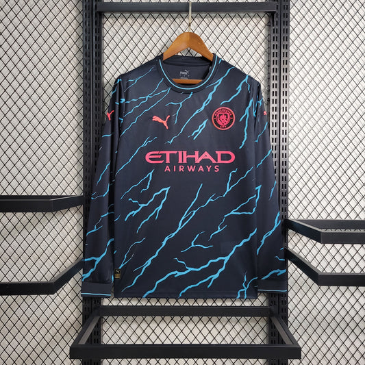 MAILLOT MANCHESTER CITY EXTÉRIEUR 2023/2024 VERSION MANCHES LONGUES
