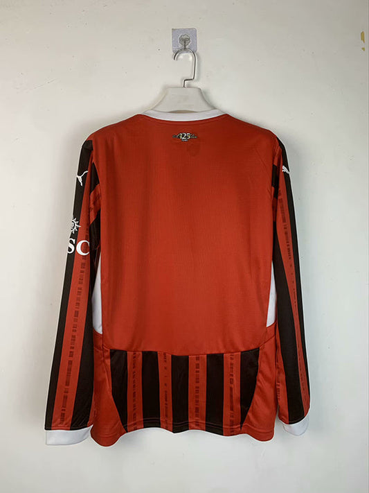 MAILLOT AC MILAN DOMICILE 2024/2025 VERSION MANCHES LONGUES