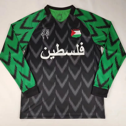 MAILLOT PALESTINE NOIR VERT 2024/2025 VERSION MANCHES LONGUES