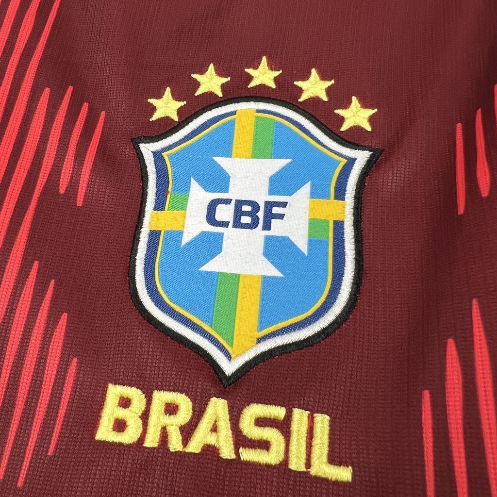 MAILLOT BRÉSIL GARDIEN ROUGE FAN COUPE DU MONDE 2026