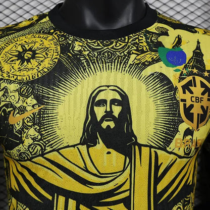 MAILLOT BRÉSIL CONCEPT CHRIST REDEMPTEUR JAUNE PLAYER 2024/2025