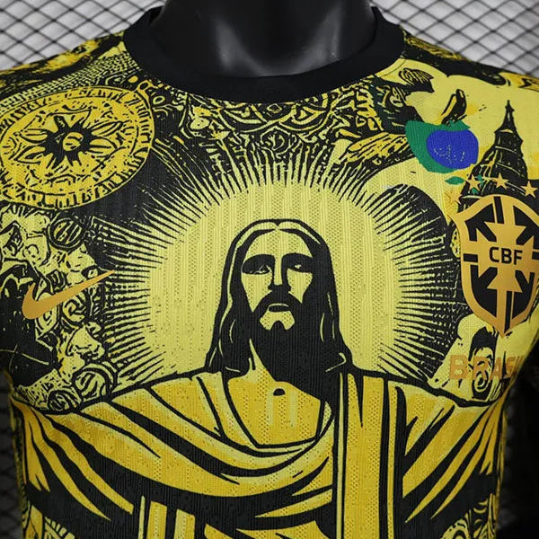 MAILLOT BRÉSIL CONCEPT CHRIST REDEMPTEUR JAUNE PLAYER 2024/2025