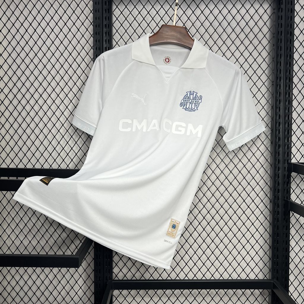 MAILLOT MARSEILLE BLANC 125ÈME ANNIVERSAIRE FAN