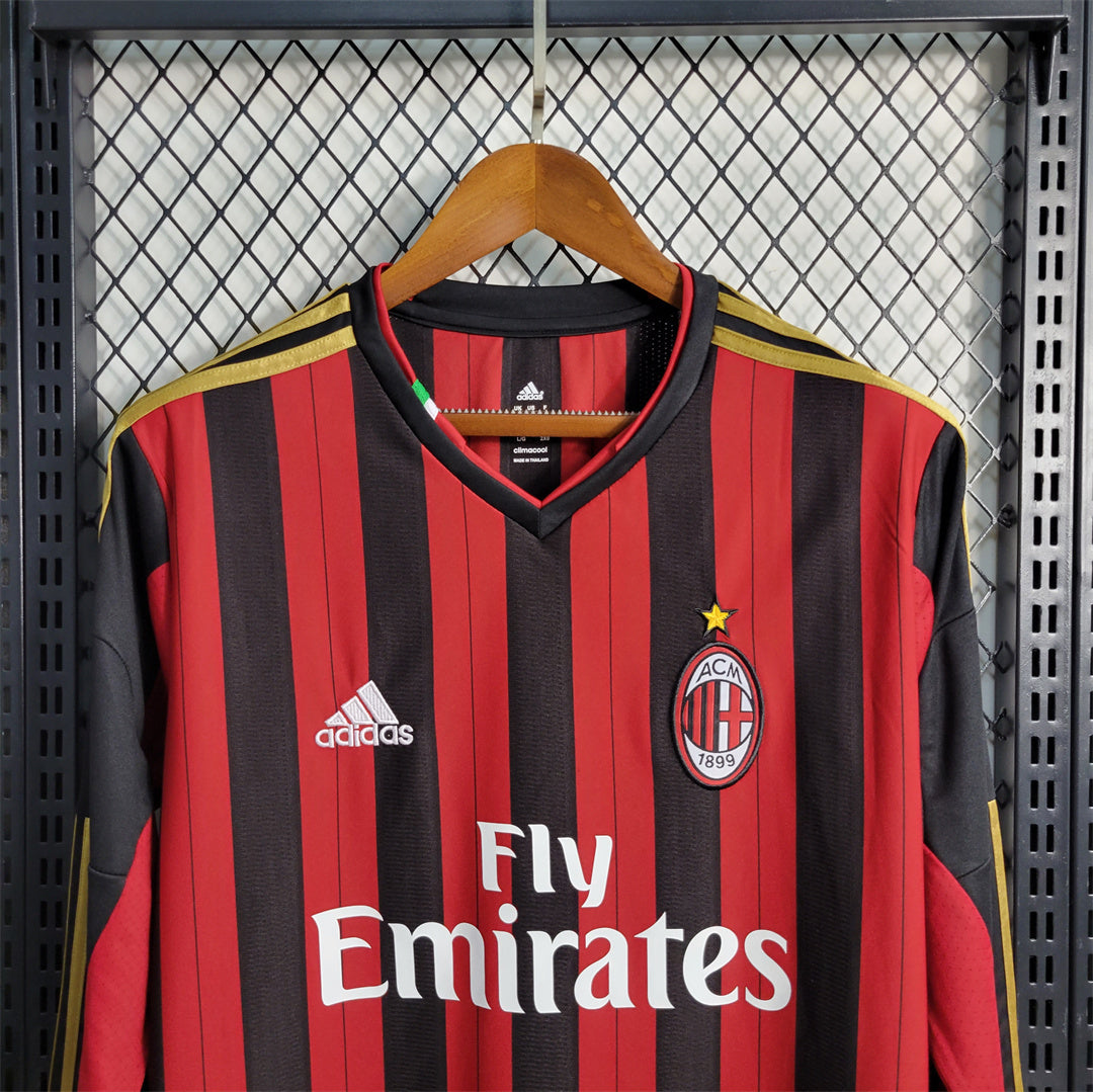 MAILLOT RÉTRO AC MILAN DOMICILE 2013/14 MANCHES LONGUES