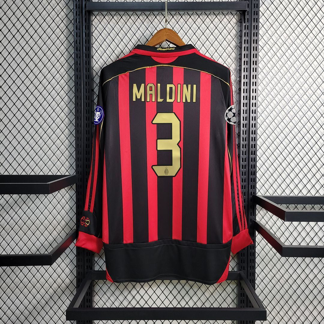 MAILLOT RÉTRO AC MILAN DOMICILE 2006/07 MANCHES LONGUES